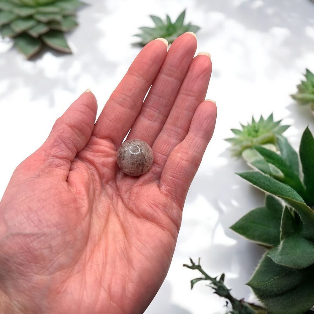 Golden Rutilated Quartz Marble Sphere - Picture 2 of 11